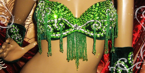 Bauchtanz Kostüm in Grün