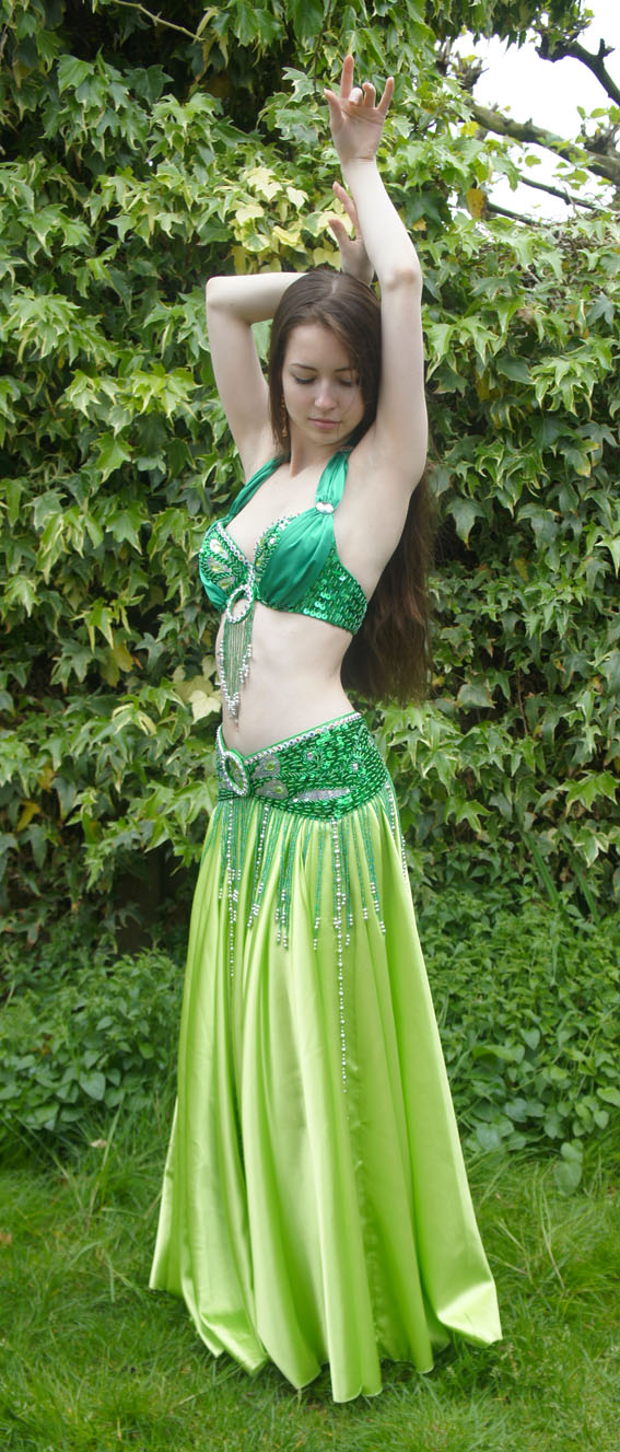 Buikdanseres kostuum Raja in groen