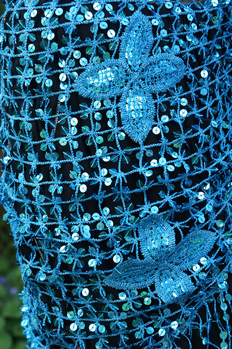 Nieuw: Heupsjaal met pailletjes in turquoise