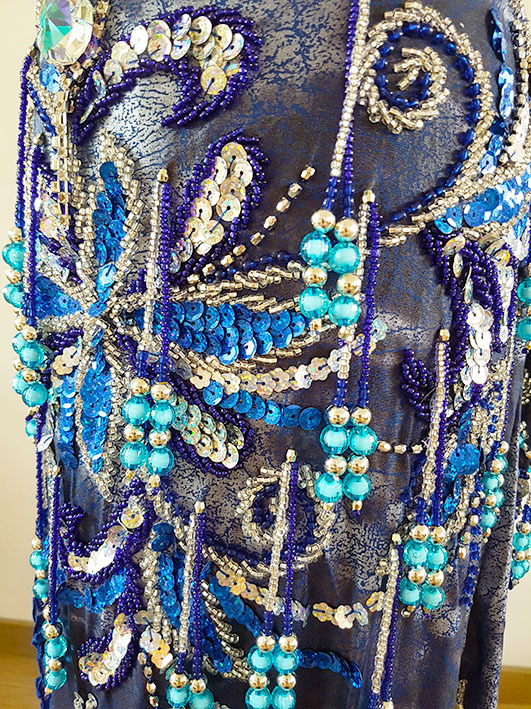 Kostuumrok 'Amra''  in Jeansblauw