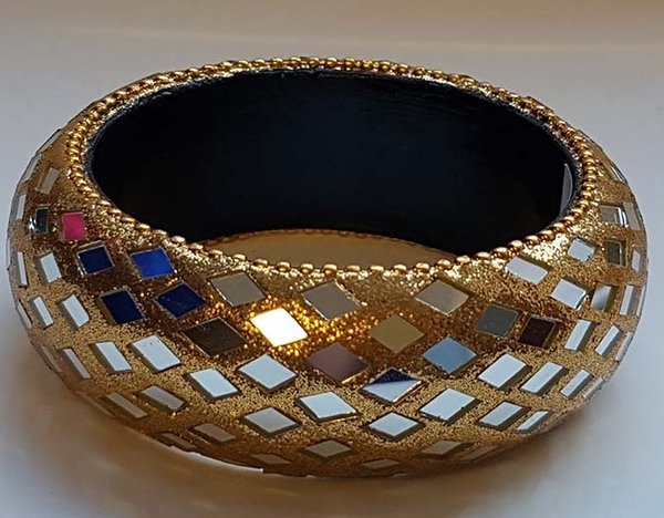 Gouden armband met spiegeltjes