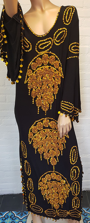 Saidi jurk in zwart goud