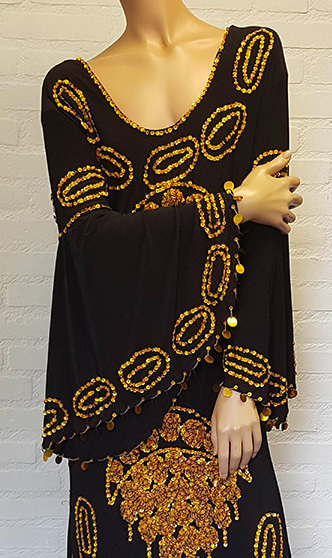 Saidi-Kleid in schwarz/gold