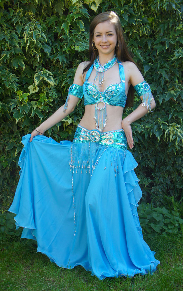 Buikdanskostuum Soraya in turquoise