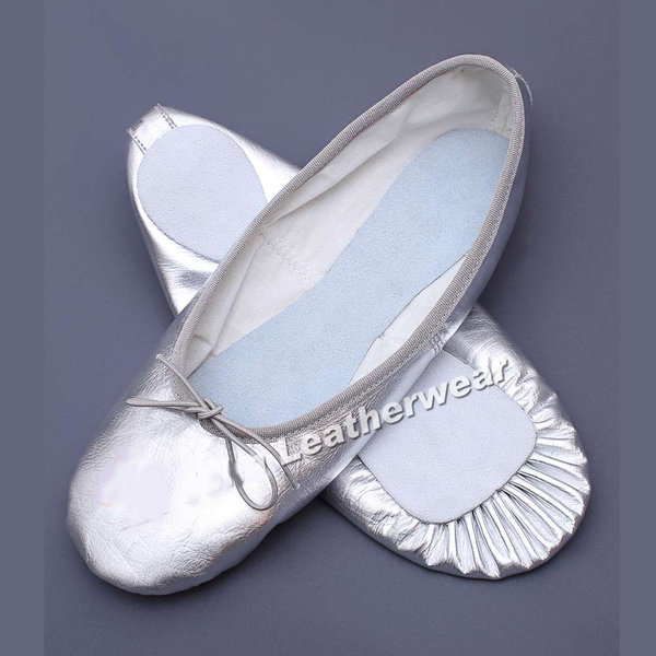 Lederen Buikdans schoenen / schoentjes in zilver